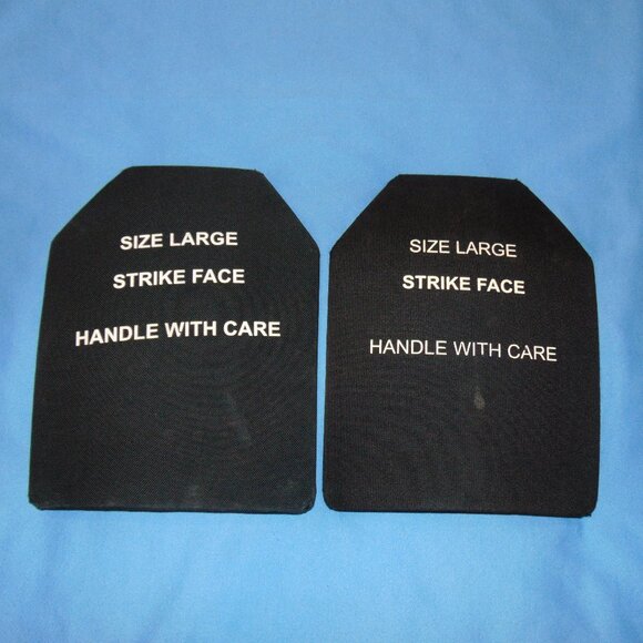 (2) Strike Face Plates - Body Armor Plates - LARGE - Ceramic -  Ceradyne Inc. - Picture 1 of 5